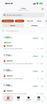 Fuelvo screenshot: en-01-list.png